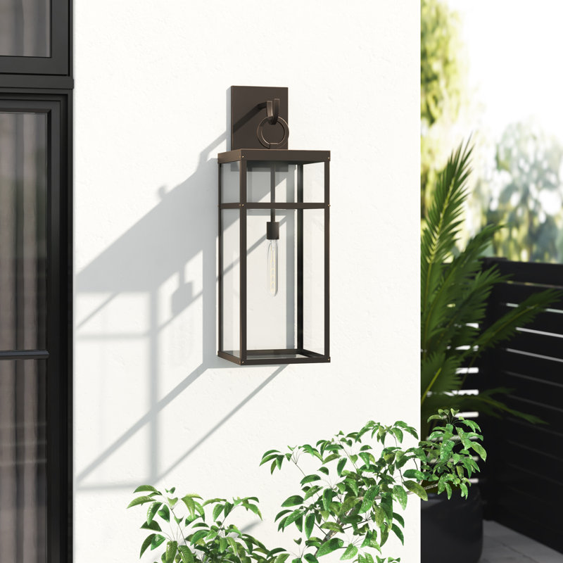 Porter 1-Light Aluminum Outdoor Wall Mount Lantern, Oil Rubbed Bronze