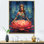 Bleu, bleu, yoga, lotus, femme
