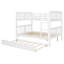 Lit superposé double au dessus d'un lit double avec lit gigogne simple et échelle - blanc (ancien SKU: LT000204AAK)