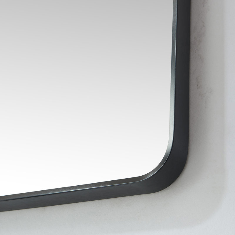Markhai Metal Famed Mirror, 36'' x 18'', Brushed Black