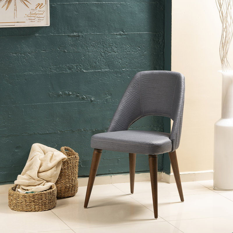 Chaise Adella - anthracite et noyer