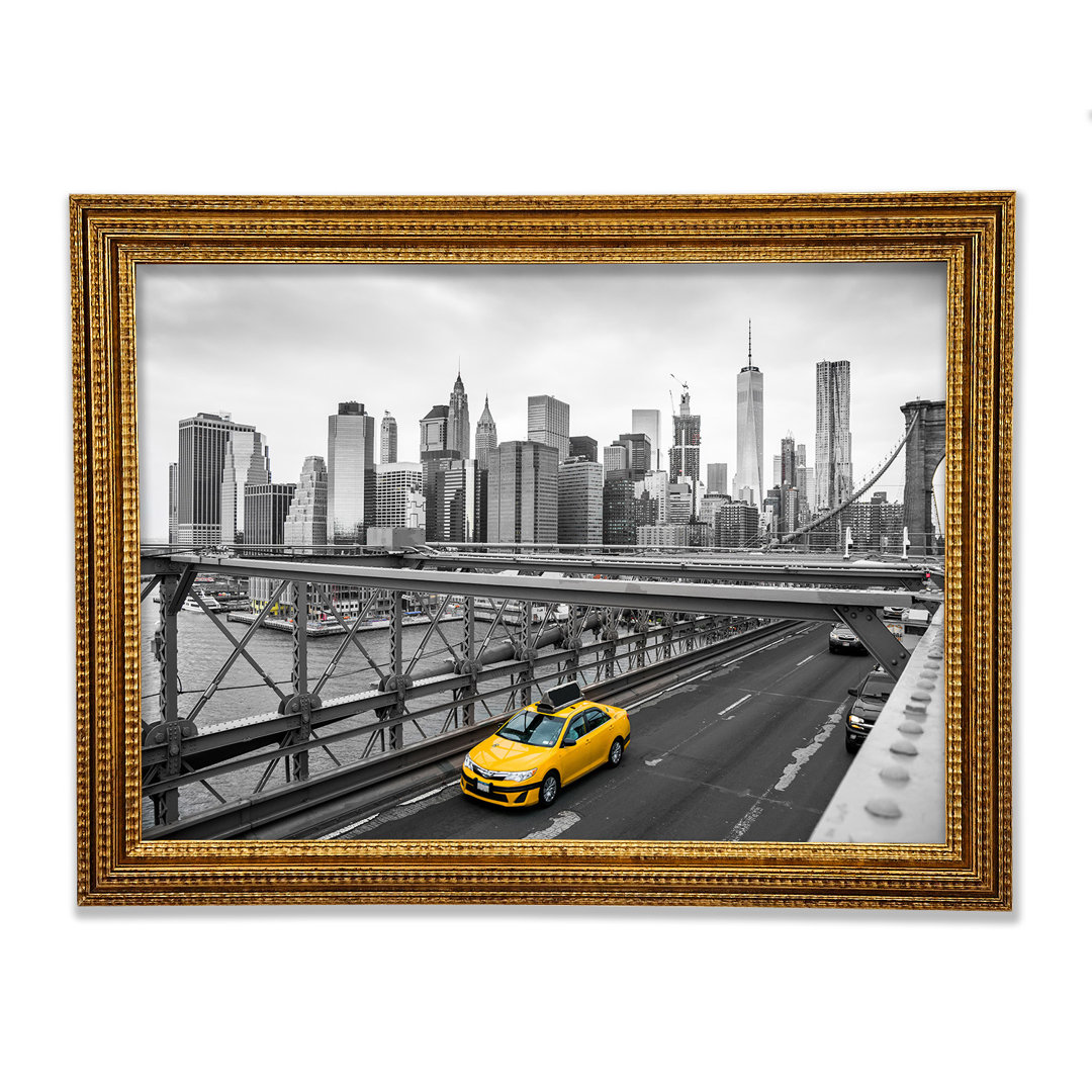 New York On The Bridge Yellow Cab - Druck