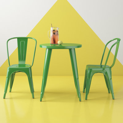Brinson Round Steel Bistro Set