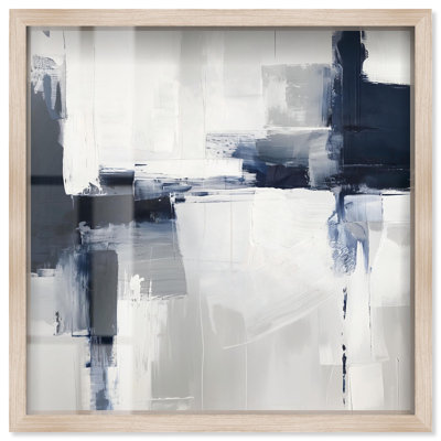 Blue Cascades on Still White Shadowbox Print Blue Wall Art by Art Remedy