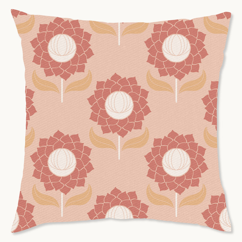 Housse de coussin floral en polyester