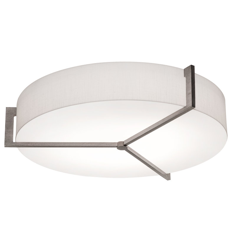 Yancarlos Flush Mount, Linen White, Weathered Gray