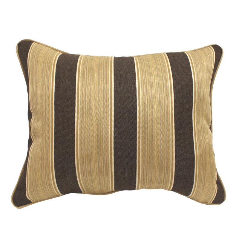 Striped Sunbrella® Outdoor Reversible Throw Pillow, Yellow/Brown