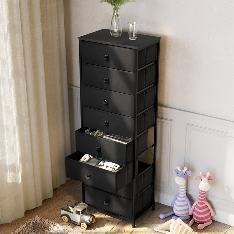 Commode 8 tiroirs, noir, Noir, noir, noir, noir