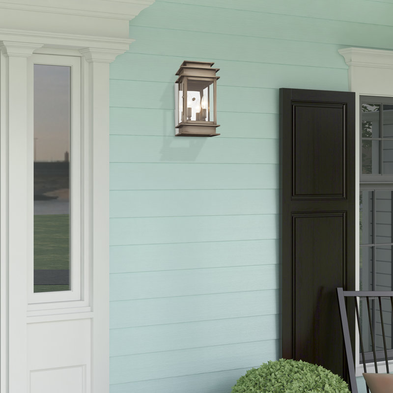 Lanterne murale d'extérieur à 2 ampoules North Point, Étain rétro, H 14 po x l 7,5 po x P 5,75 po