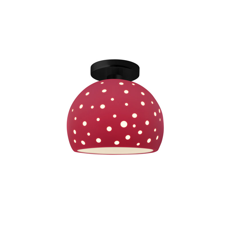 Oulman semi-encastré - Cerise - noir mat - l 7 po x H 7 po - ampoule remplaçable, Noir mat, H 7 po x l 7 po x P 7 po, Cerise