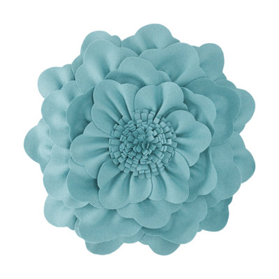 3D Peony Flower Accent Pillow Handmade Cushion Appliqued Decorative Throw Pillow Cover & Insert 14in