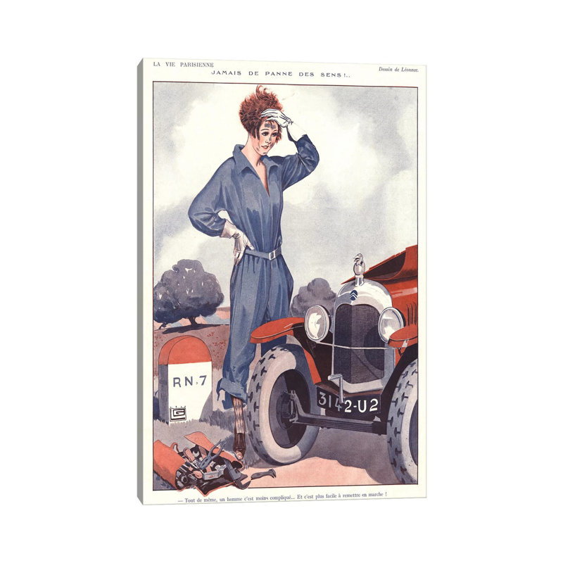 1920s La Vie Parisienne Magazine Plate - Print on Canvas, 66.04cm H x 45.72cm W x 1.91cm D, Wrapped Canvas