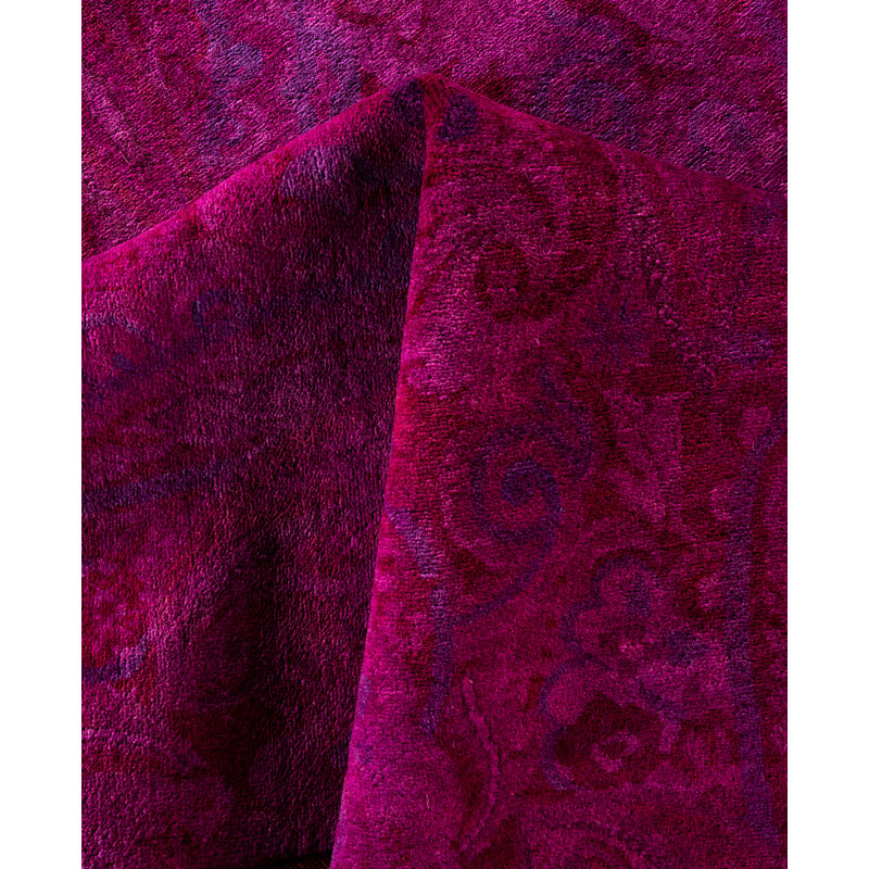Overdyed Hand-Knotted Wool Modern-Contemporary Purple Area Rug 8' 0" x 10' 2"