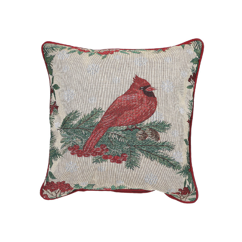 Floral Cotton Blend Throw Pillow