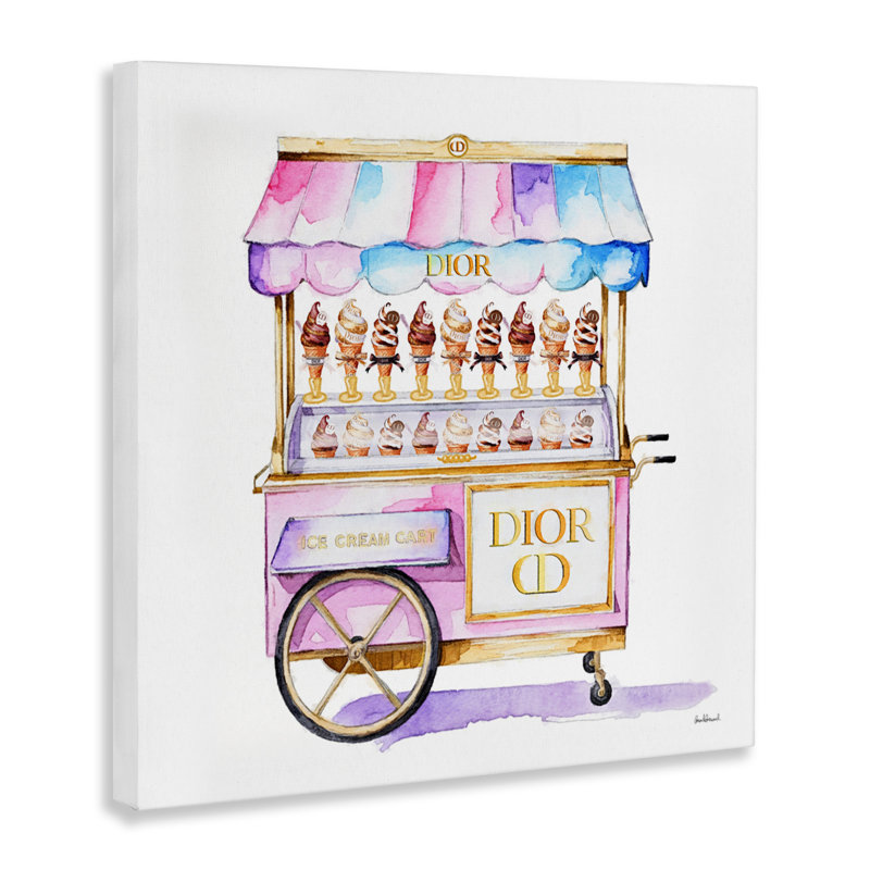 Toile crème glacée pastel Glam, design par Amanda Greenwood, H 17 po x l 17 po