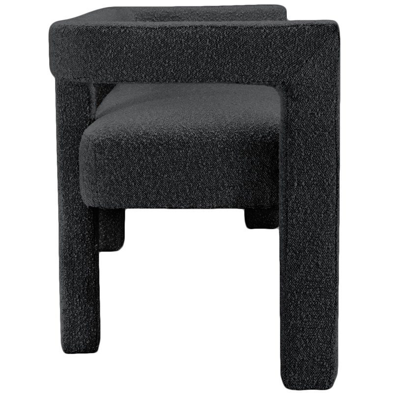 Cedernier Upholstered Boucle Bench, Black