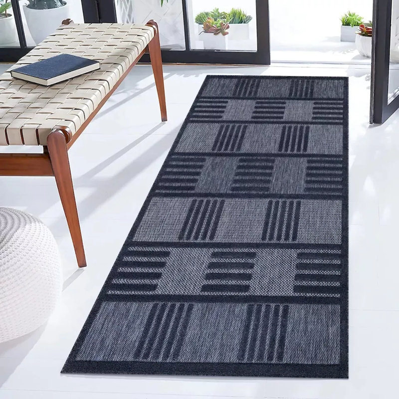 Modern Non-Slip Area Rugs – Blue – Living Room, Hallway Runner, Kitchen & Door Mat – Multiple Sizes, Rectangle 200 x 290cm