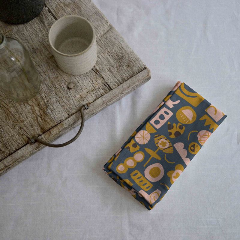 Cacey 100% Cotton Geometric Square Napkin