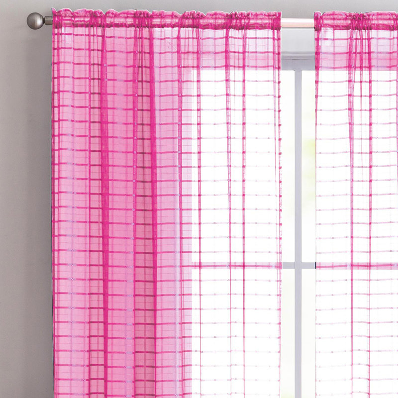 Meryn Sheer Curtain Pair, Pink