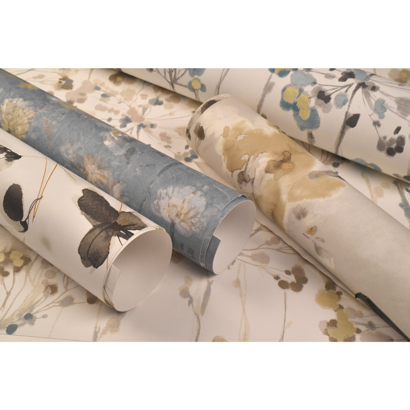 Flourish Floral Peel & Stick Wallpaper Roll, Neutral, Non-Woven