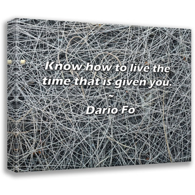 Dario Fo Quote: Know how to live the time that is given you.