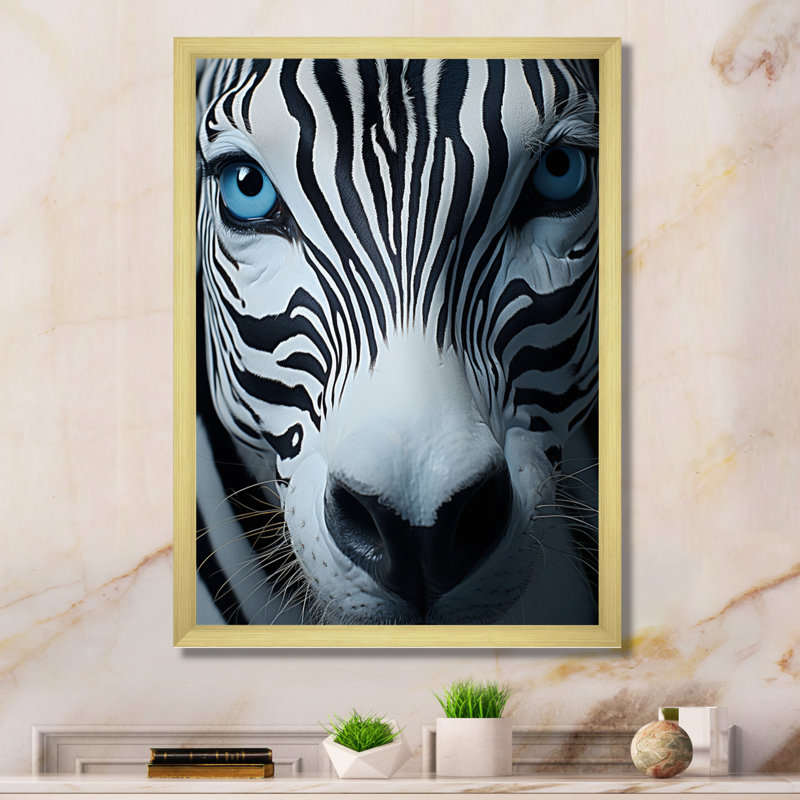 Motif zébré noir et blanc dynamique II, Or, H 32 po x l 16 po x P 1 po