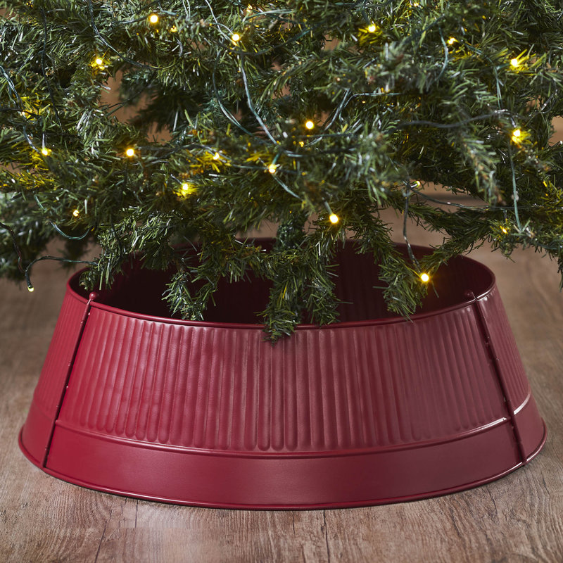 Festive Finds Metal Tree Collar 7.5x24x24, Red