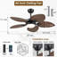 Ventilateur de plafond 44 "/ 52" à feuilles tropicales à intensité variable avec lumières DEL et télécommande-439252746-439240859