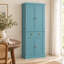 Armoire de cuisine 72 po avec 4 tiroirs, salle à manger - bleu-159761588