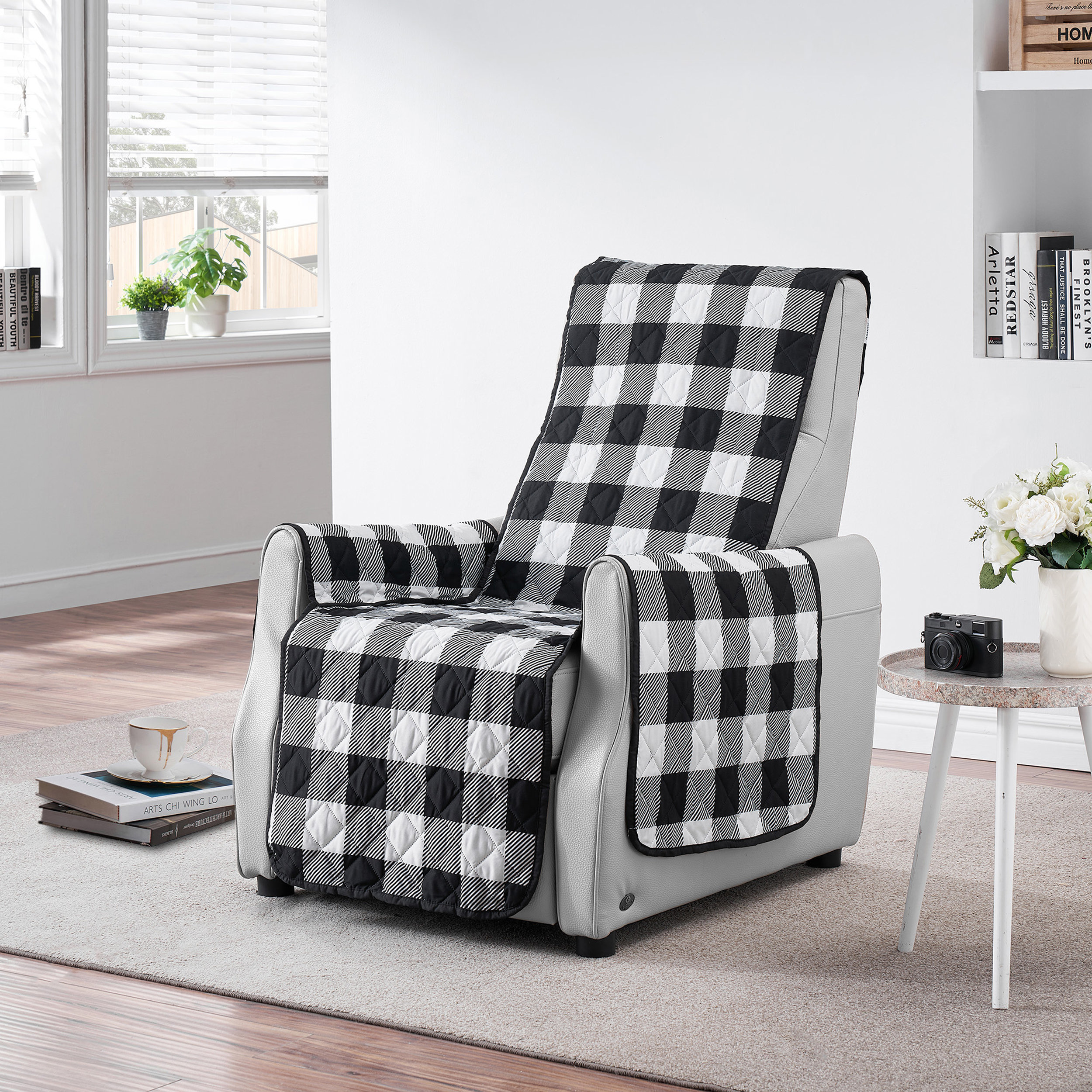FASCINATDECO Housse De Chaise Fauteuil Relax Matelassée Antidérapante Housse Inclinable Pour Salon Avec Sangle élastique Pour
