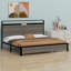 Base de lit plateforme avec tête de lit à DEL avec rangement et 2 USB, grand rangement sous le lit-806914280