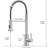 Brushed Nickel Kitchen Faucet With Pullout Spray - Brass, Enhanced Leak Resistance, Multi-Functional Water Outlet Functions Options-1883938239