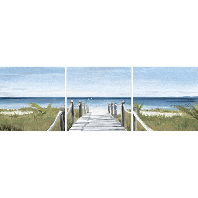 " Sweeping Ocean View " by Marmont Hill 3 - Pieces, 48" H x 48" W