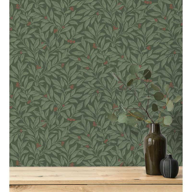 Papier peint Coretta Vine, Vert foncé