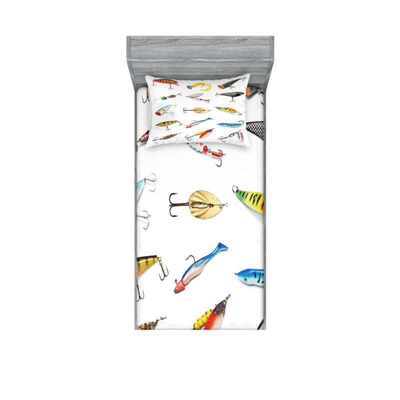 Multicolore drap-housse et coussin décoratif Ambesonne, Ensemble de draps pour lit simple TG + 5 articles 