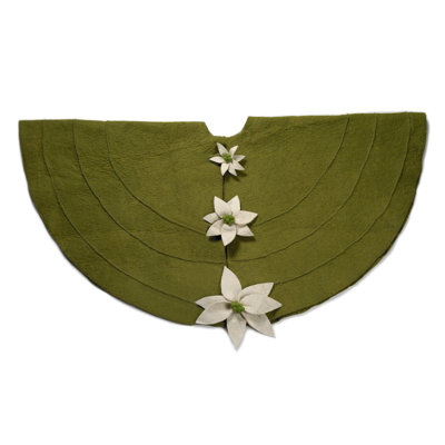Jupe d'arbre de Noël poinsettia - chartreuse