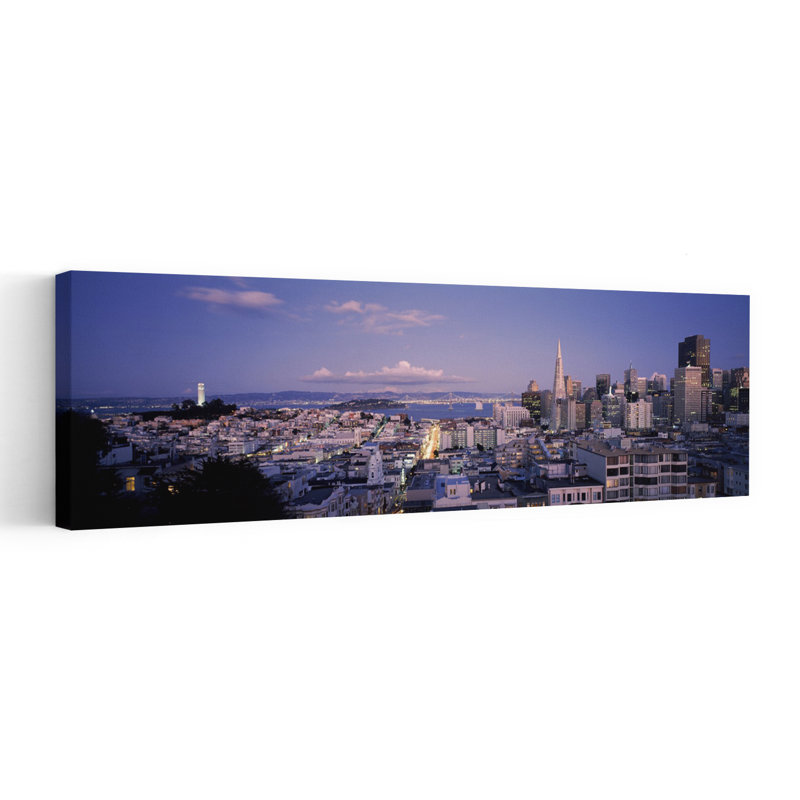 High Angle View Of A Cityscape From Nob Hill San Francisco California USA by Thomas Winz - Wrapped Canvas Panoramic Print