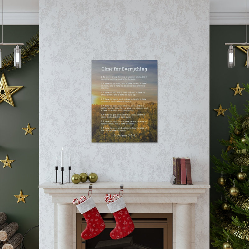 " Time For Everything Ecclesiastes 3:1-8 Bible Verse ", 30" H x 24" W x 1.25" D