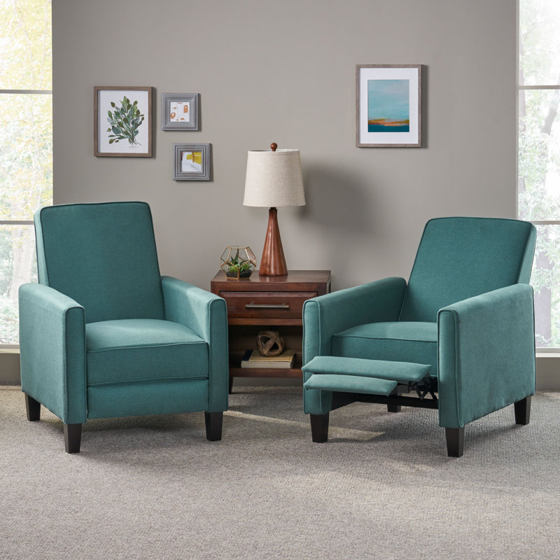Grantham Upholstered Recliner, Dark Teal Polyester