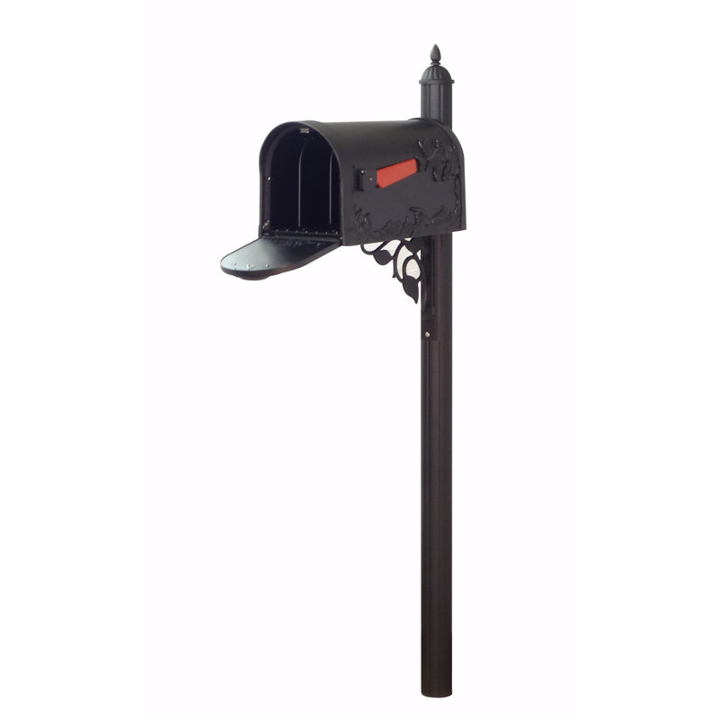 Boîte aux lettres avec poteau inclus trottoir Hummingbird, Noir