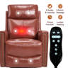 Lark Manor™ Genuine Leather Heat Massage Manual Recliner Chair With ...