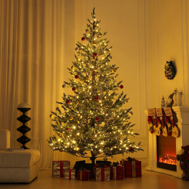 Arbre de Noël artificiel en cèdre clairsemé avec lumières DEL, 9'