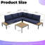 Ensemble de mobilier d'extérieur 4 pièces avec canapé et table basse, rotin pe durable, structure en aluminium-129193886