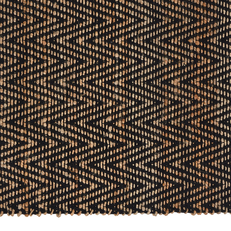 Chevy Chevron Area Rug in Brown/Black Jute, Rectangle 8' x 10'