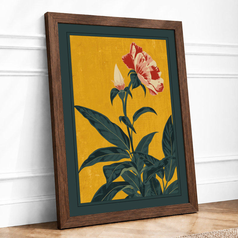 Carnation Study Botanical - Print, Walnut, A1 - 84.1 x 59.4 cm