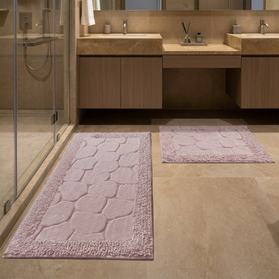 Ensemble de tapis de bain en coton Rosewater Cobblestone (2 pièces)
