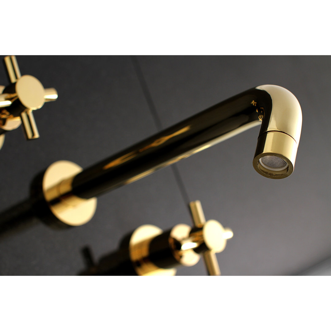 Kingston Brass Concord Two-Handle 3-Hole Wall Mount Roman Tub Faucet Kingston Brass Handle