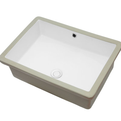 White Ceramic Rectangular Bathroom Sink With Overflow - 22X15.5X7 Inches, Undermount, Easy To Install Stain Undermount 21.82"X15.18", White, Function, For Home Bathrooms