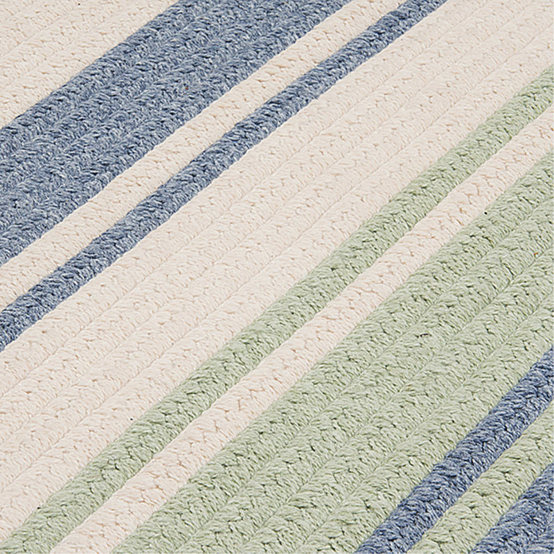 Tapis réversible en mélange de laine Caitlin - bleu clair / menthe, Rectangle 6 pi x 9 pi