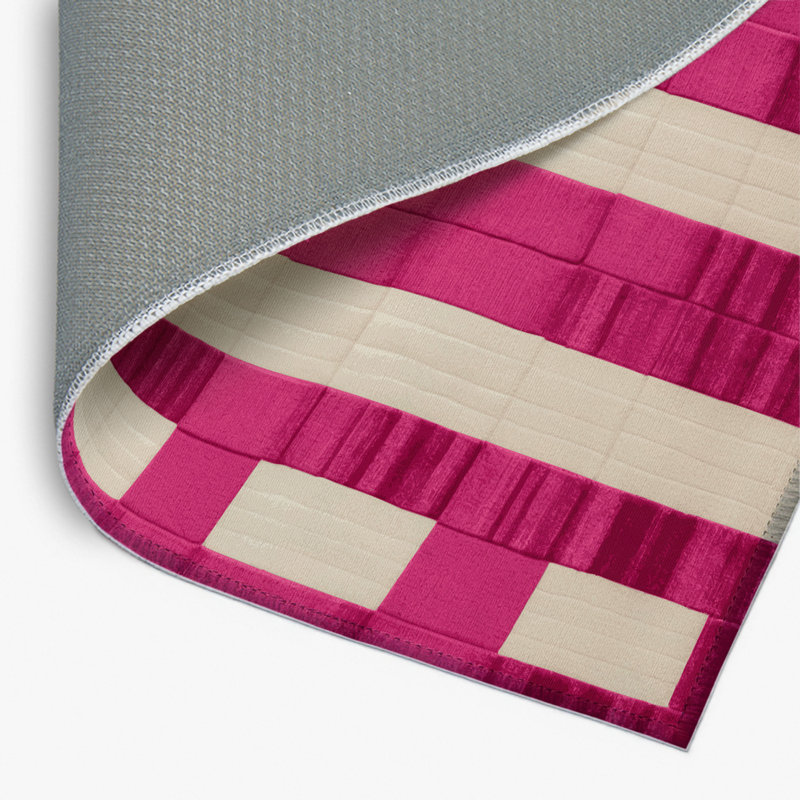 Tapis d'intérieur et d'extérieur à carreaux beige, Rectangulaire 8 pi x 10 pi